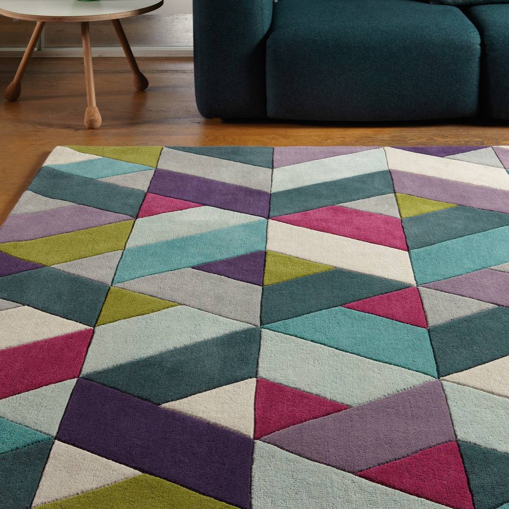 Funk Rug 200x300cm 02 Chevron Blue Green Rug