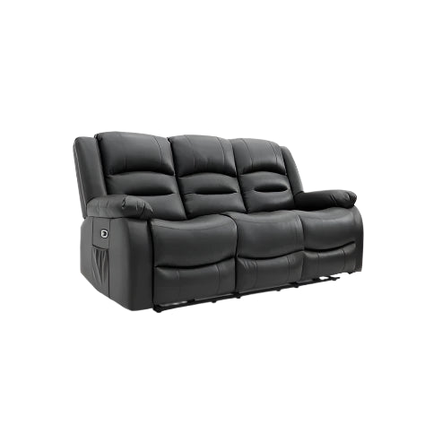 Alva Electric Recliner Sofa Black 3 Seater
