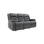 Alva Electric Recliner Sofa Grey 3 Seater