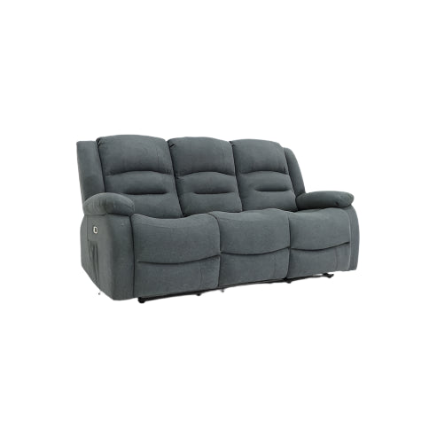Alva Electric Recliner Sofa Grey 3 Seater