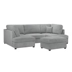 Carnaby Sofa Grey Boucle U Shape Corner