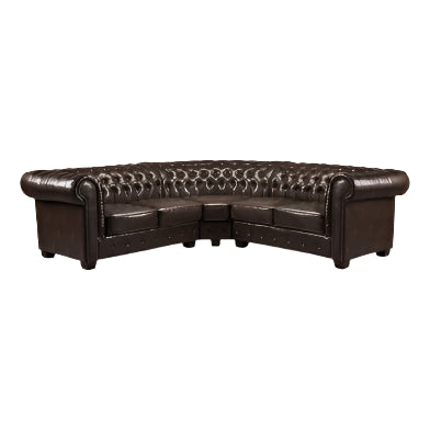 Chesterfield Sofa Brown Large Corner