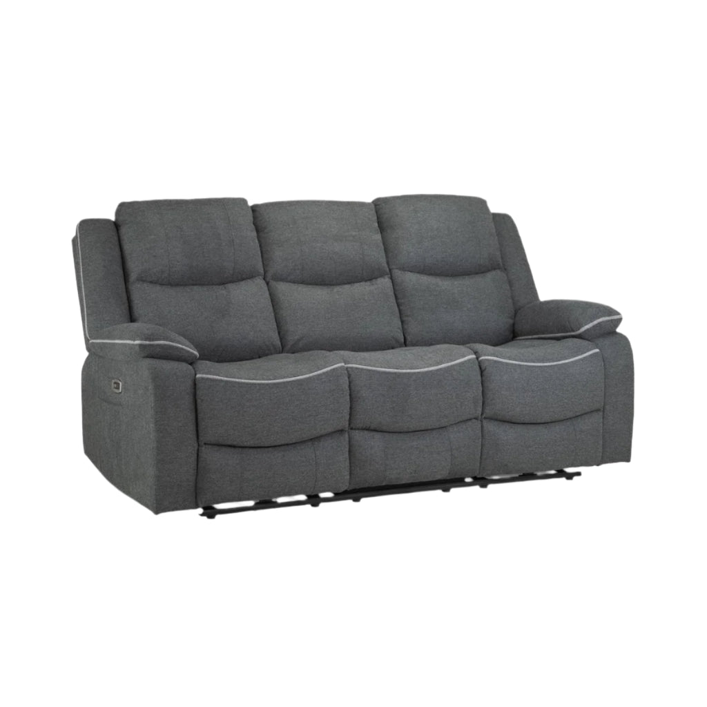 Harald Electric Recliner Sofa Grey 3 Seater