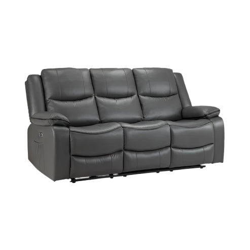 Harald Electric Recliner Sofa Grey 3 Seater