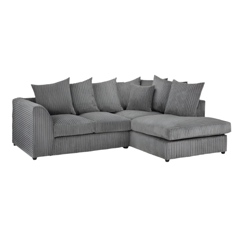 Harley Jumbo Sofa Grey Right Hand Facing Corner