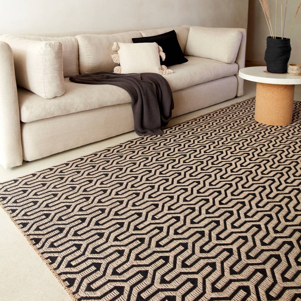 Global 120x170cm Black Lattice Rug