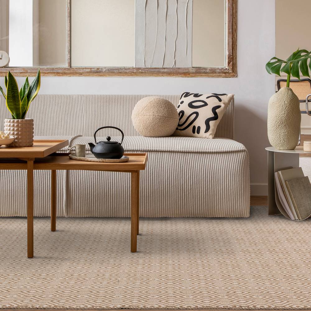Global 120x170cm Cream Mosaic Rug