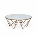 Fendi Round Coffee Table White Marble Glass
