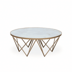 Fendi Round Coffee Table White Marble Glass