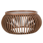 Indus Solid Wood Small Round Low Coffee Table