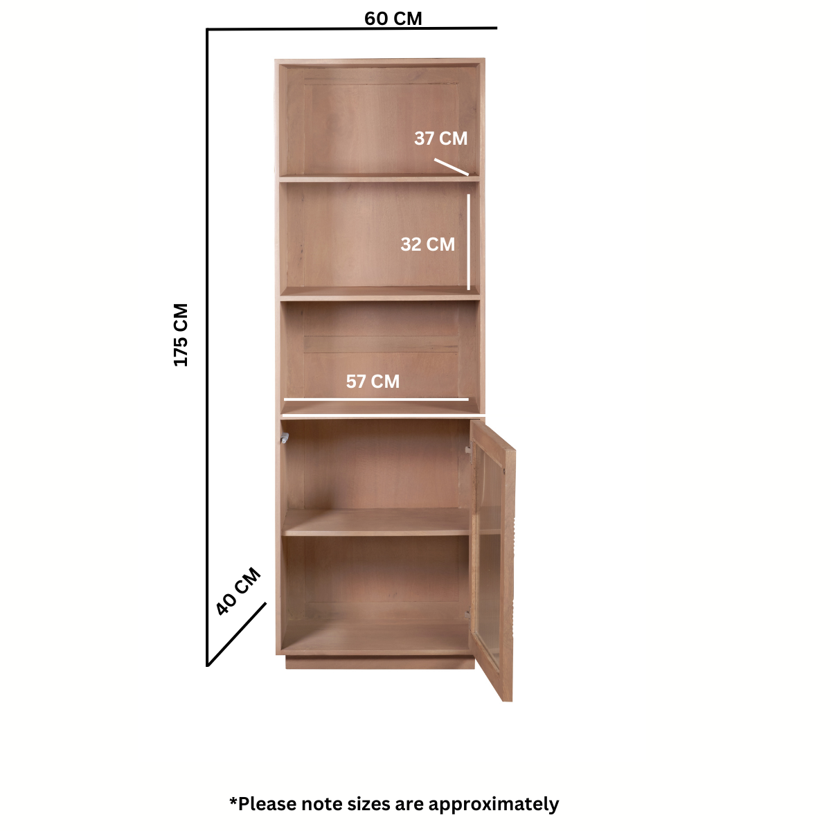 Indus Solid Wood Bookcase