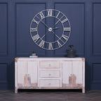 White Distressed Oriental Sideboard