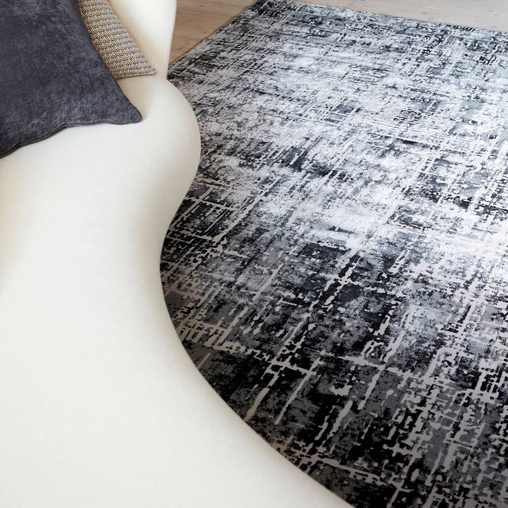 Kuza 160x230cm Abstract Black Rug