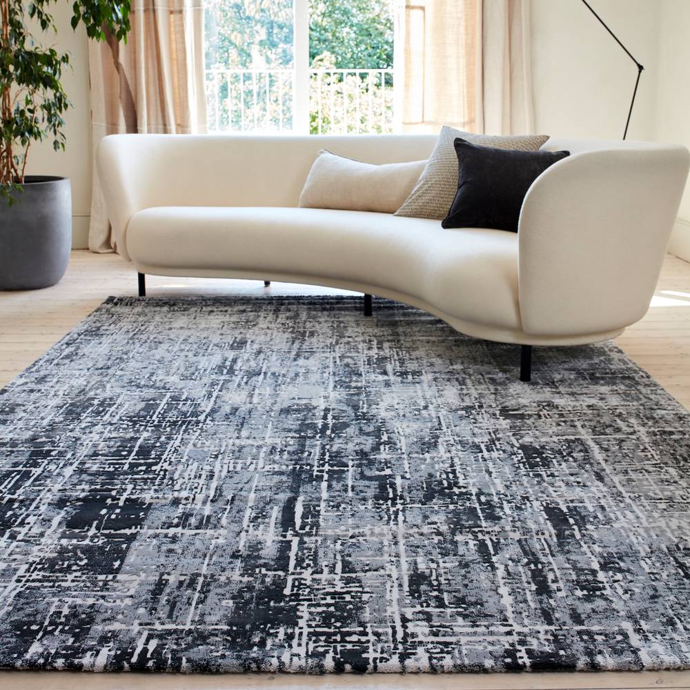 Kuza 120x170cm Abstract Black Rug