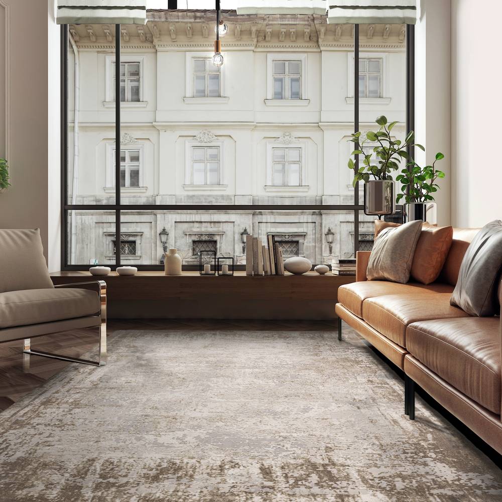 Kuza 080x150cm Border Beige Rug