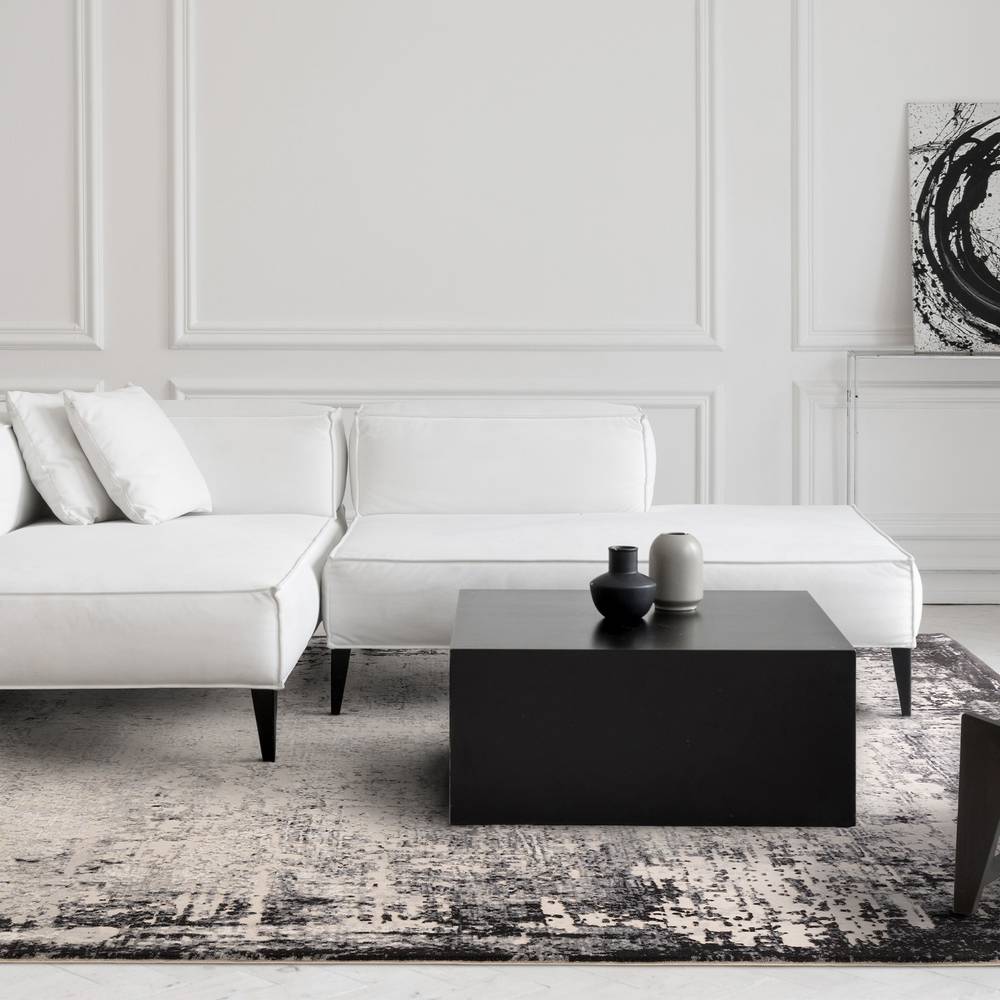 Kuza 200x290cm Border Grey Rug