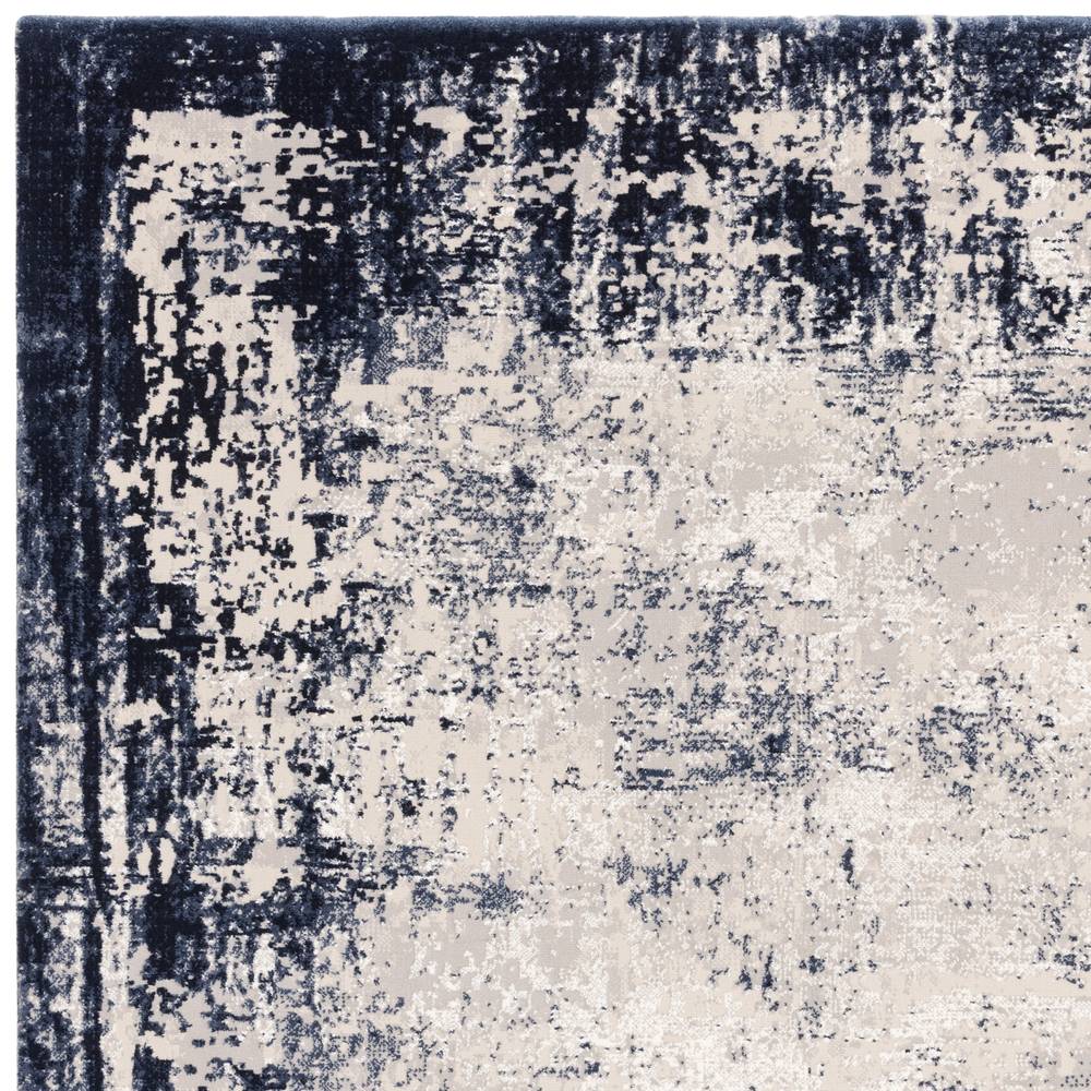 Kuza 160x230cm Border Navy Rug