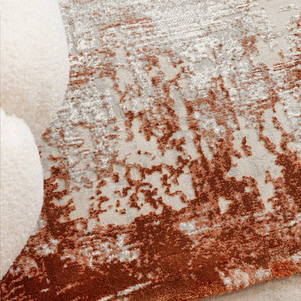 Kuza 240x340cm Border Terracotta Rug