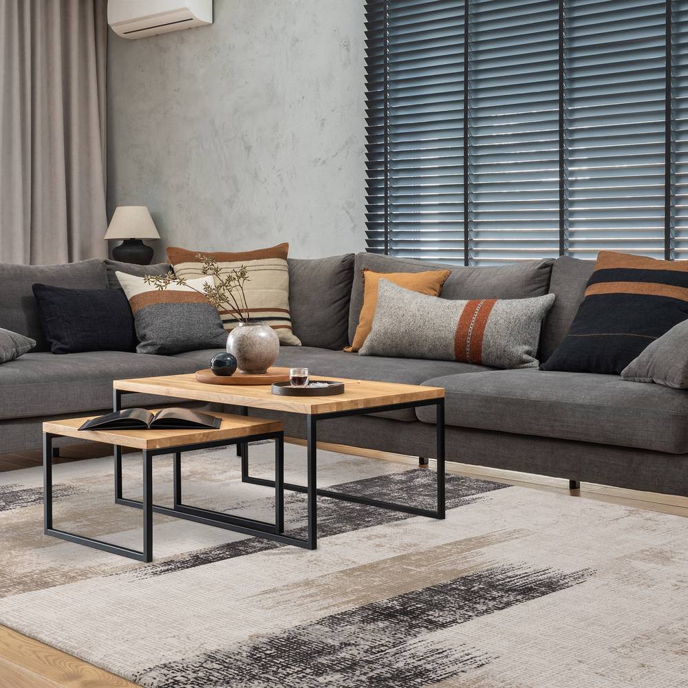 Kuza 160x230cm Lines Beige Rug
