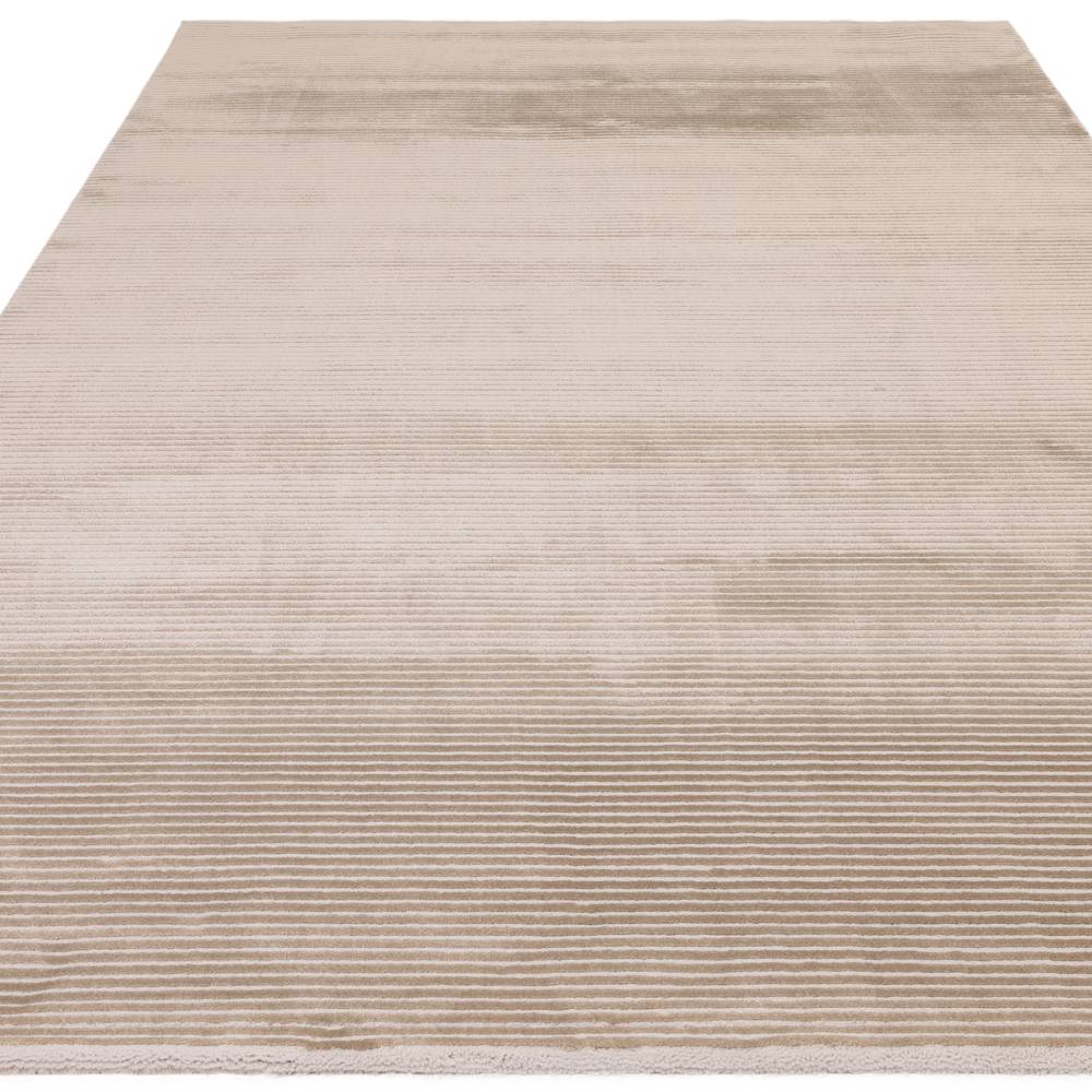 Kuza 120x170cm Plain Stripe Beige Rug