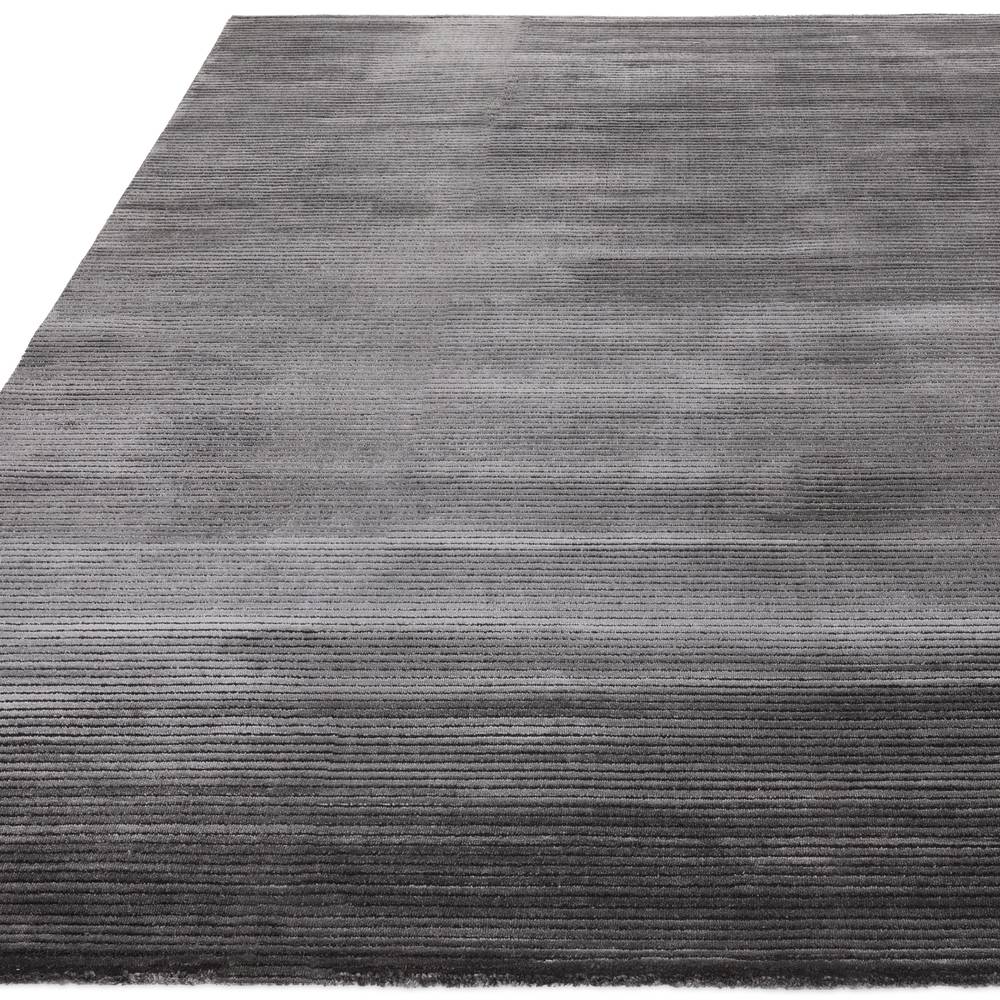 Kuza 160x230cm Plain Stripe Charcoal Rug