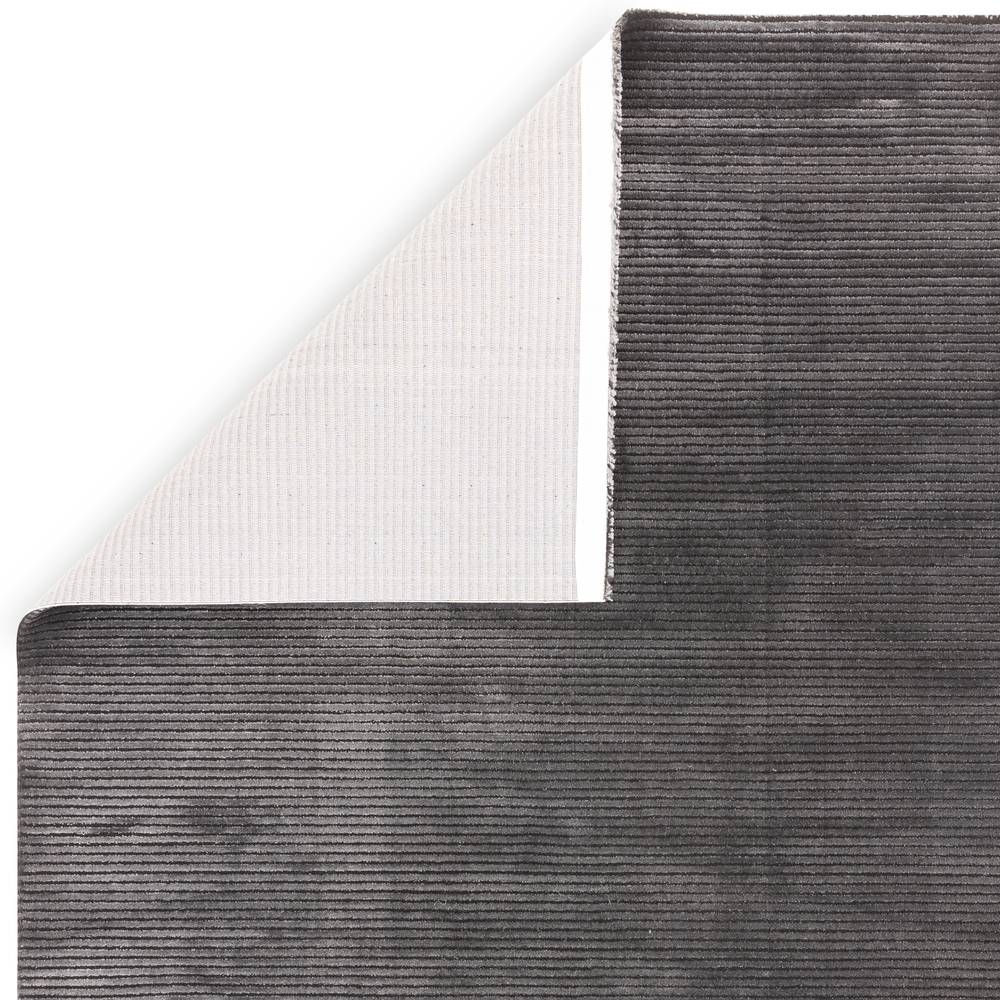 Kuza 160x230cm Plain Stripe Charcoal Rug