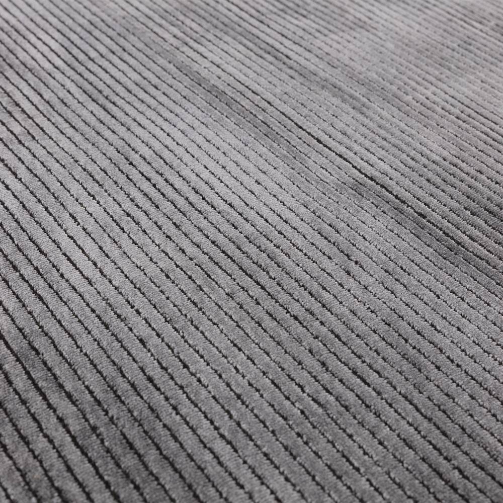Kuza 160x230cm Plain Stripe Charcoal Rug