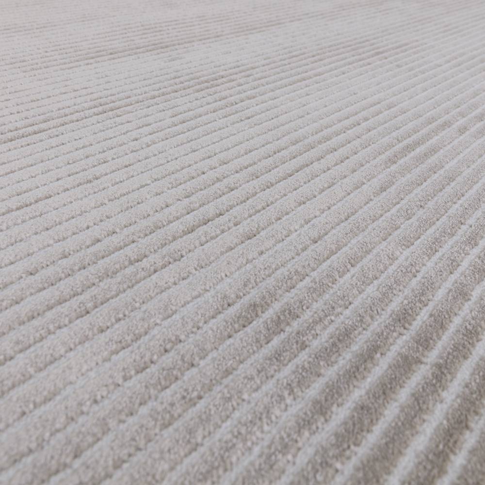 Kuza 120x170cm Plain Stripe Silver Rug