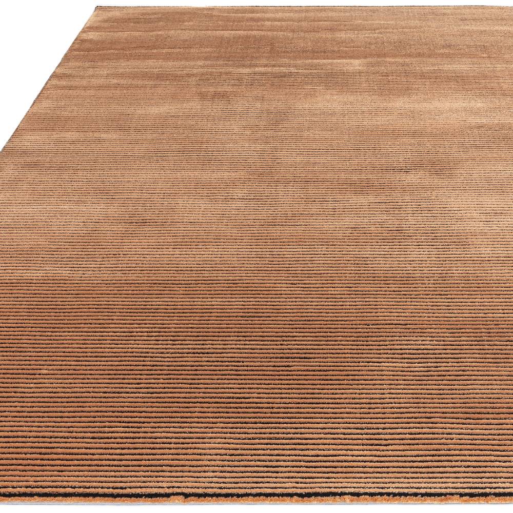 Kuza 120x170cm Plain Stripe Terracotta Rug