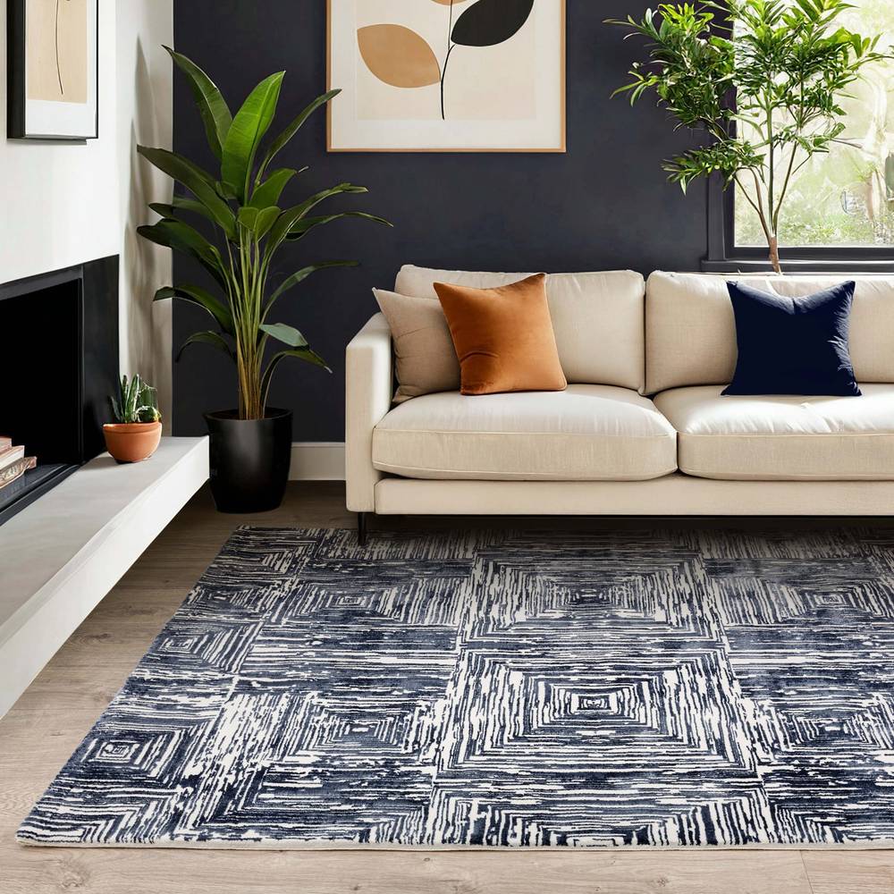 Kuza 120x170cm Portrait Navy Rug