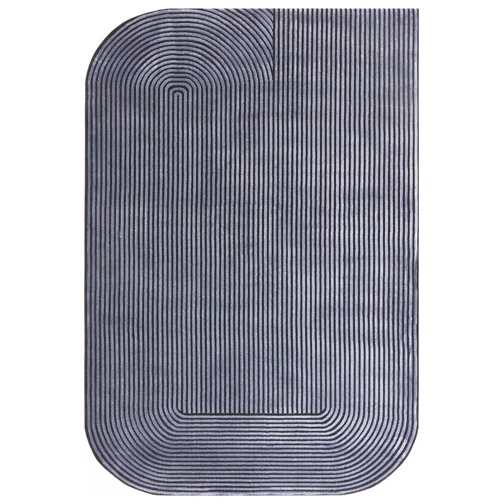 Kuza 160x230cm Shape Black / Navy Rug