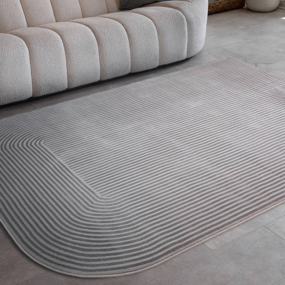 Kuza 200x290cm Shape Silver / Grey Rug