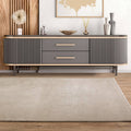 Kuza 160x230cm Plain Stripe Beige Rug