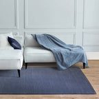 Kuza 160x230cm Plain Stripe Navy Rug