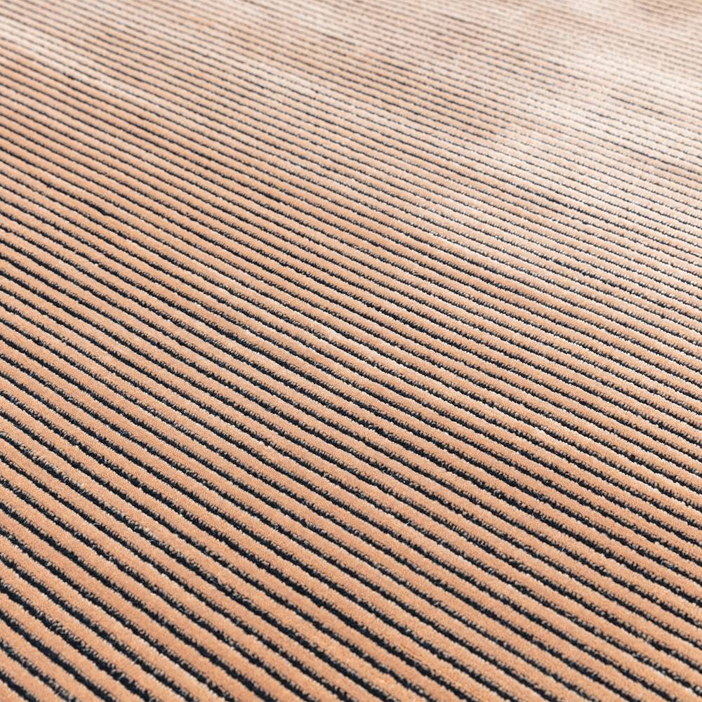 Kuza 200x290cm Plain Stripe Terracotta Rug