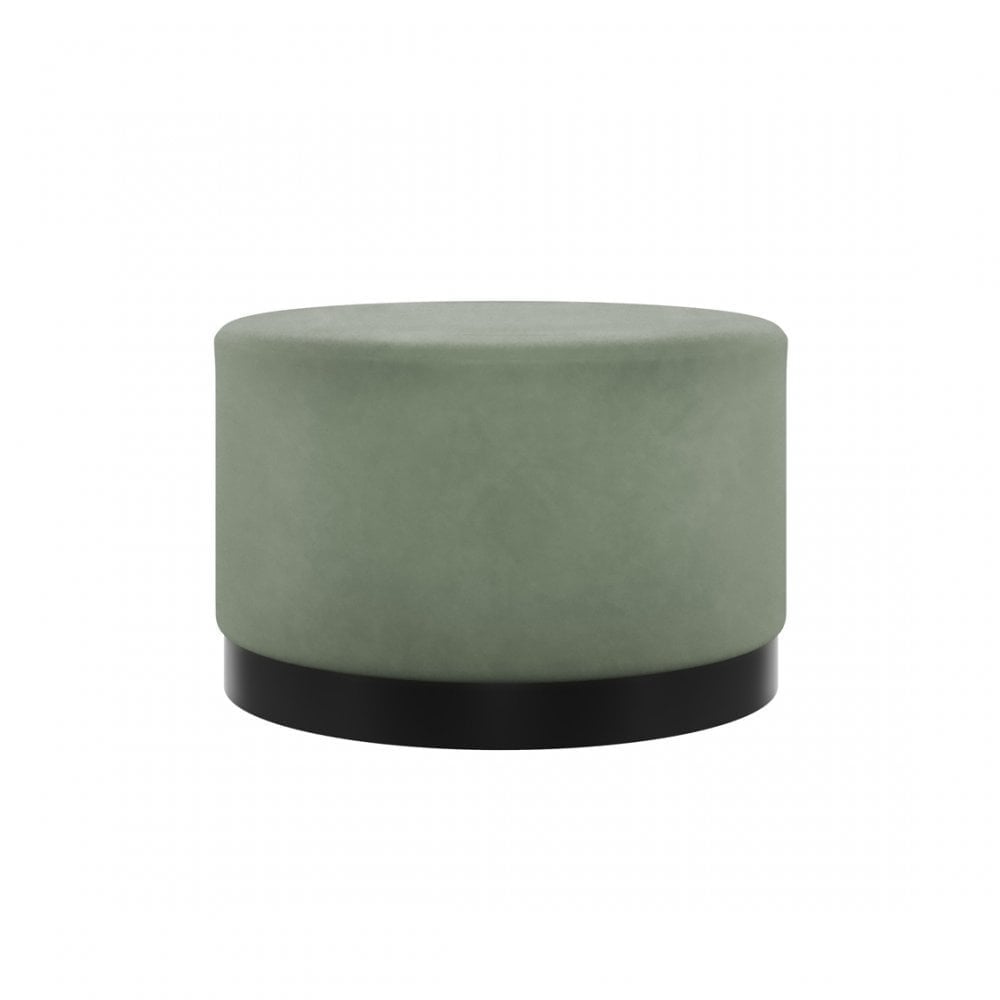 LARA POUFFE SAGE VELVET / MATTE BLACK LARGE