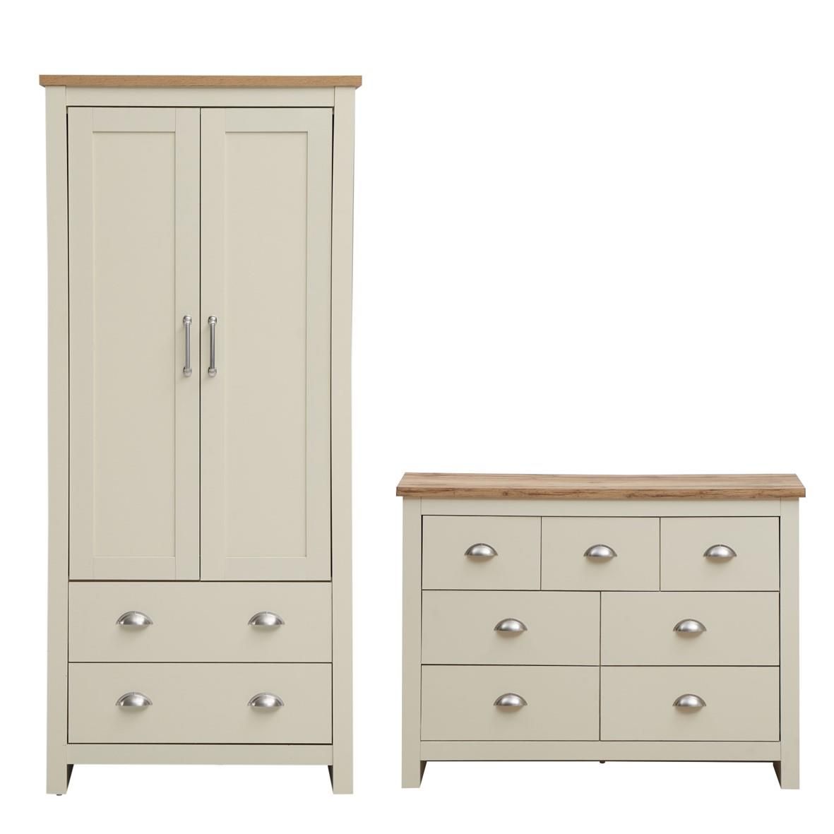 Lisbon 2 Piece Set 2 Door Wardrobe, 3+4 Chest