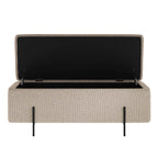 Lola Storage Ottoman Buff Boucle / Matte Black, product view 3