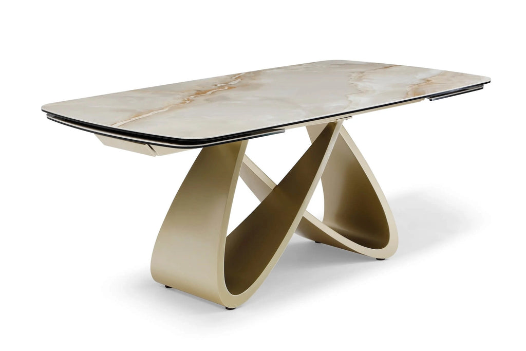 Ludovica Extending Dining Table Italian Grey Sunset Vein Cloud