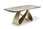 Ludovica Extending Dining Table Italian Grey Sunset Vein Cloud