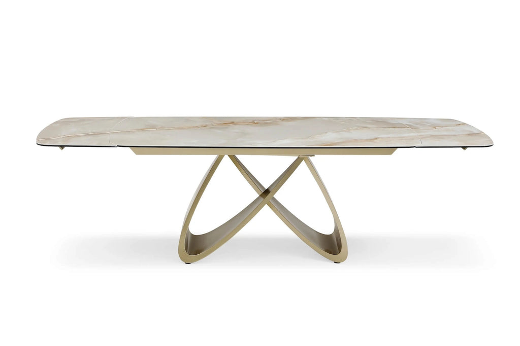 Ludovica Extending Dining Table Italian Grey Sunset Vein Cloud
