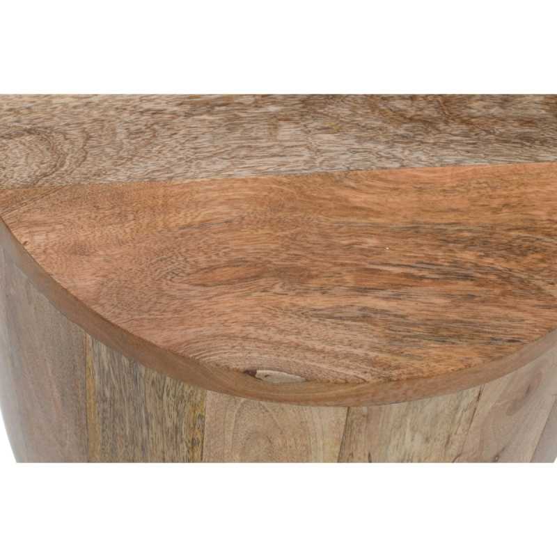 Brushwood Solid Wood Drum Side Table