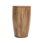Brushwood Solid Wood Drum Side Table