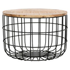 Brushwood Solid Wood & Metal Wire Coffee Table