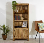 Brushwood Solid Wood Bookcase With Doors