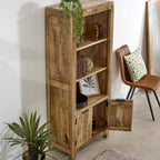 Brushwood Solid Wood Bookcase With Doors