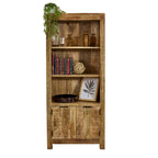 Brushwood Solid Wood Bookcase With Doors