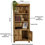 Brushwood Solid Wood Bookcase With Doors