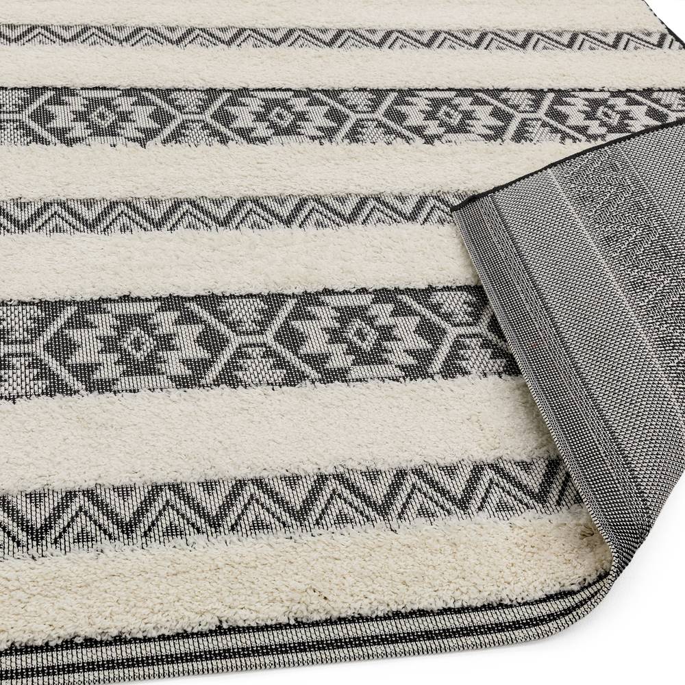 Monty 200x290cm MN03 Black/Cream Stripe Rug