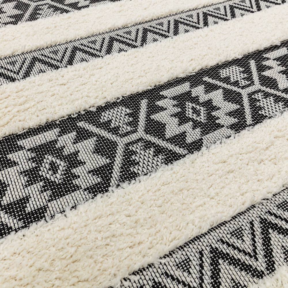 Monty 200x290cm MN03 Black/Cream Stripe Rug
